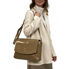 На фото 1 - Женская сумка  из искусственной кожи, цвет бежевый 