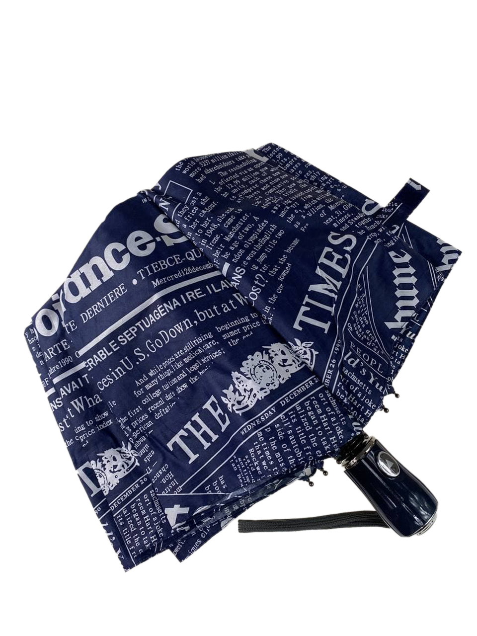 На фото 4 - Зонт молодёжный полуавтомат с надписями, цвет тёмно-синий