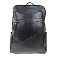 На фото 2 - Мужской рюкзак из искусственной кожи, цвет черный 