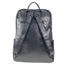 На фото 3 - Мужской рюкзак из искусственной кожи, цвет черный 