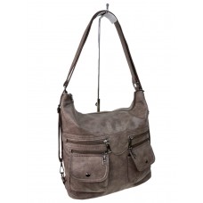 На фото 1 - Женская сумка кросс боди  из искусственной кожи, цвет коричневый 