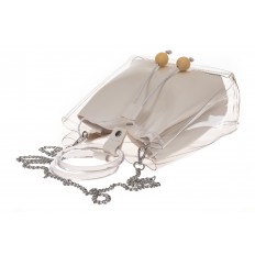 На фото 3 - Удобный ring-bag из винила и эко-кожи, цвет белый