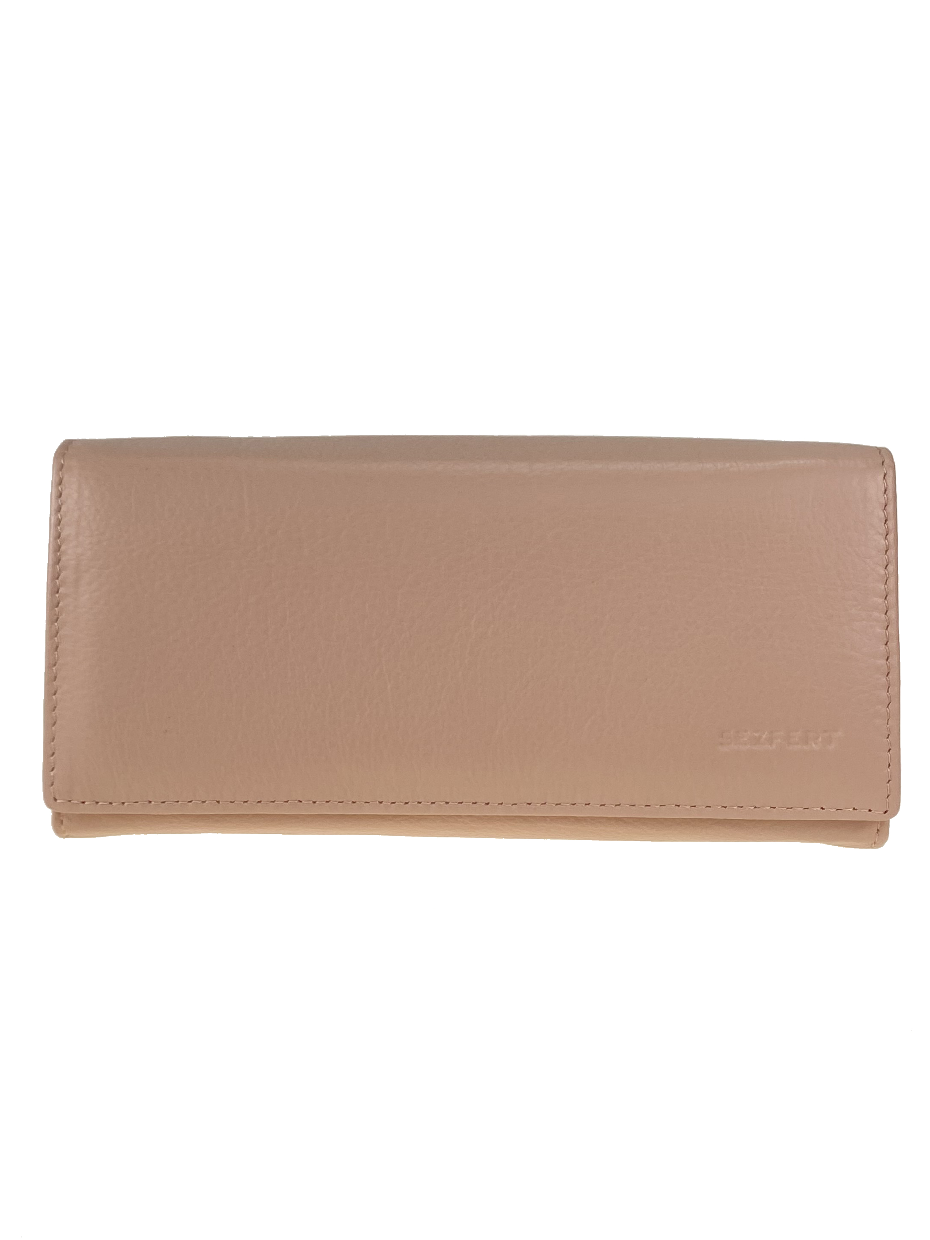 На фото 1 - Женский кошелёк-портмоне из мягкой натуральной кожи, цвет пудра