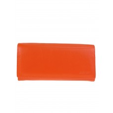 На фото 1 - Женский кошелёк-портмоне из мягкой натуральной кожи, цвет коралловый