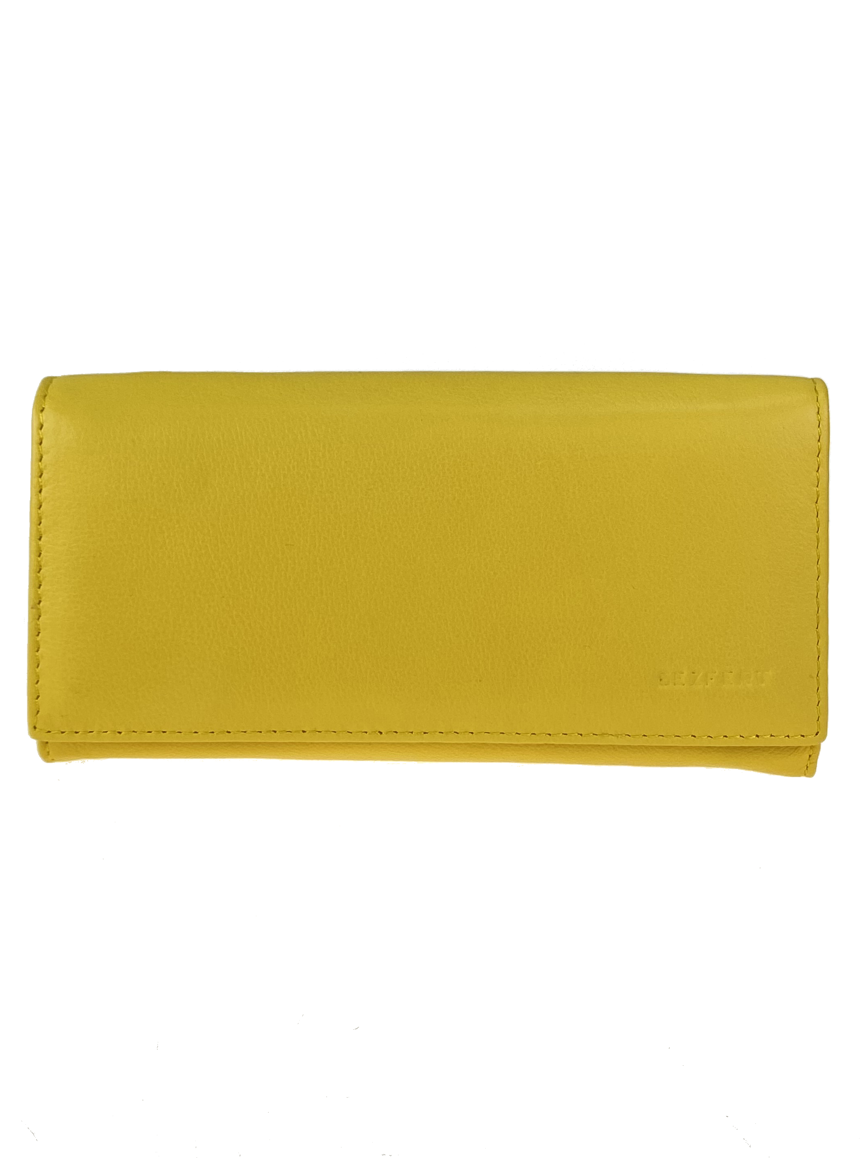 На фото 1 - Женский кошелёк-портмоне из мягкой натуральной кожи, цвет желтый