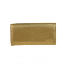 На фото 1 - Женское портмоне из натуральной кожи, цвет бронза