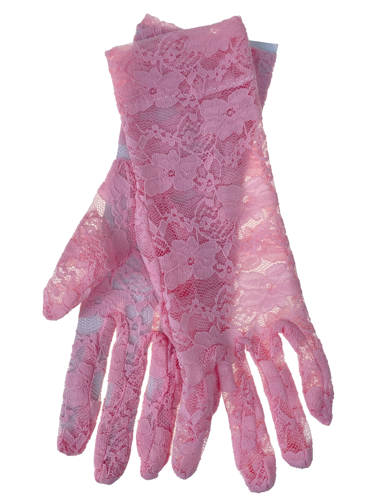 На фото 1 - Гипюровые ажурные перчатки, цвет  розовый