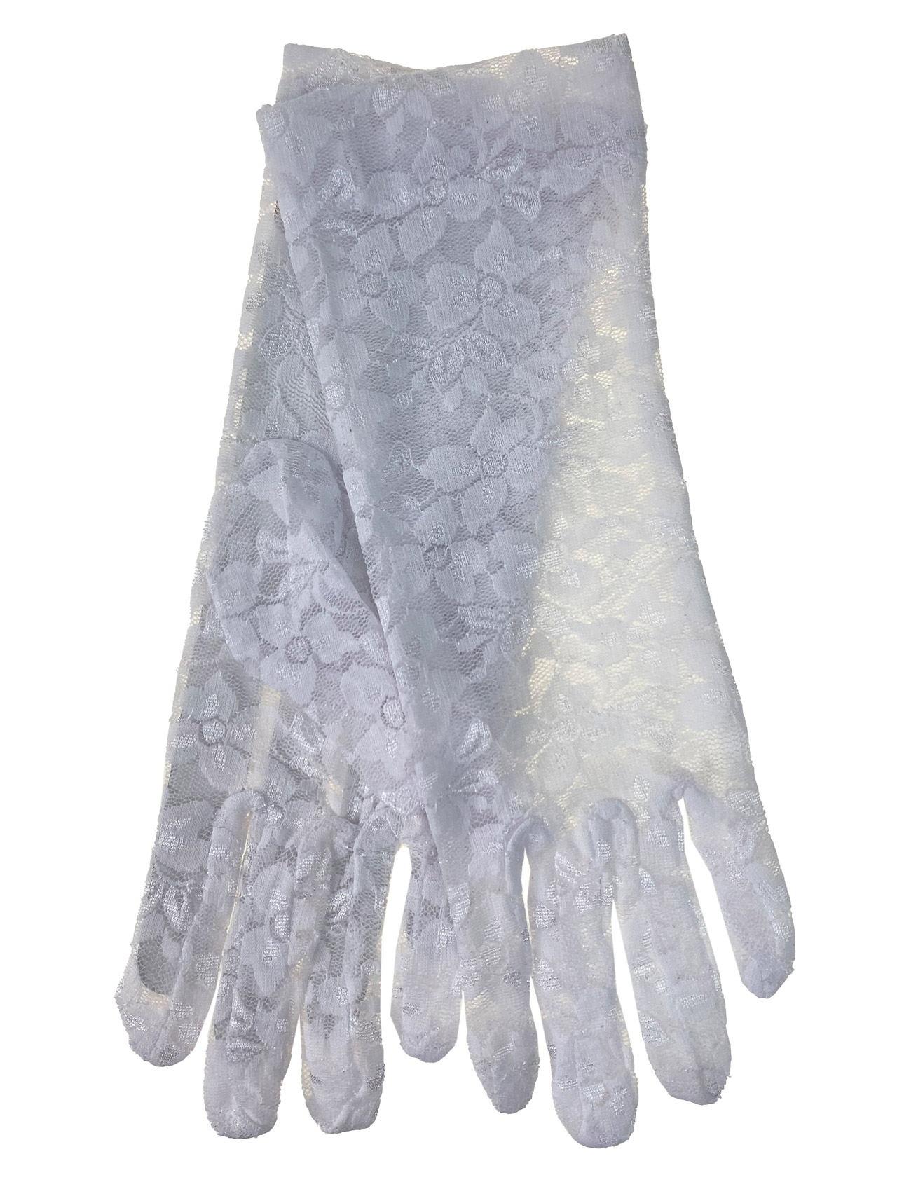 На фото 1 - Гипюровые ажурные перчатки, цвет белый