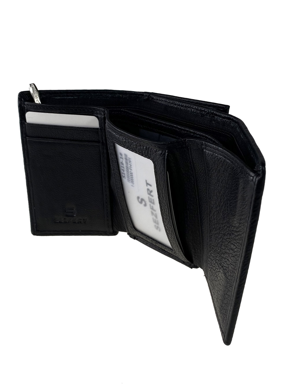 На фото 2 - Женский кошелёк из мягкой натуральной кожи, цвет чёрный
