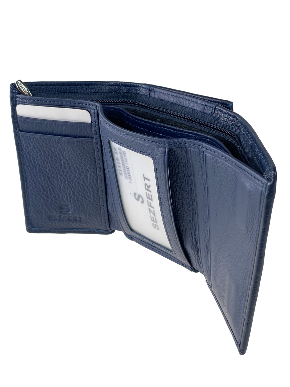 На фото 2 - Женский кошелёк из мягкой натуральной кожи, цвет тёмно-синий