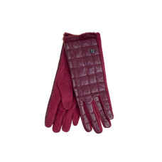 На фото 1 - Элегантные демисезонные перчатки из экокожи и велюра, цвет бордовый