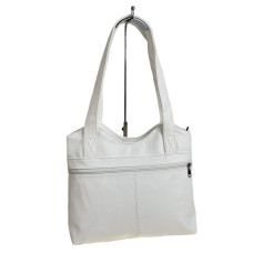 На фото 1 - Женская сумка из искусственной кожи, цвет белый