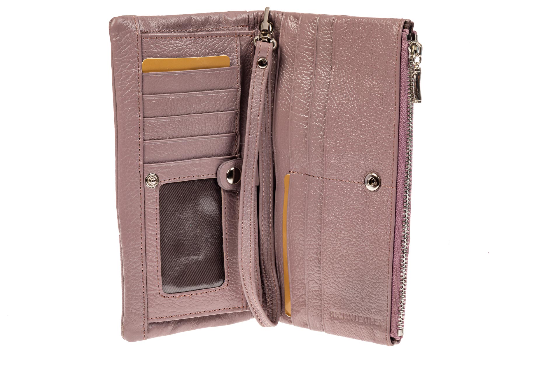 На фото 2 - Женский кошелек из натуральной итальянской кожи, цвет сирень