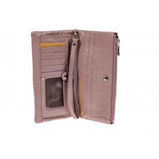 На фото 2 - Женский кошелек из натуральной итальянской кожи, цвет сирень