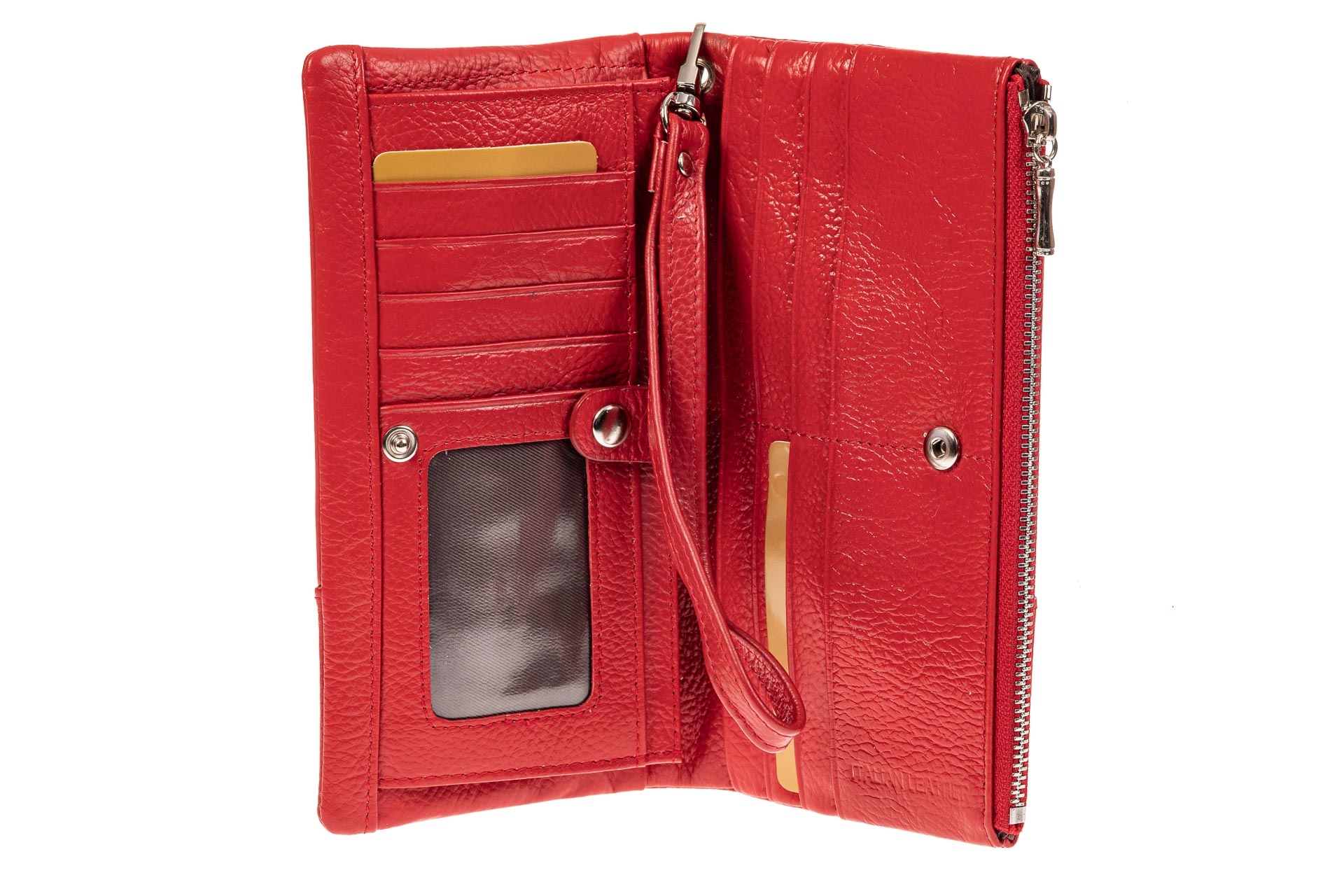 На фото 2 - Женский кошелек из натуральной итальянской кожи, цвет красный