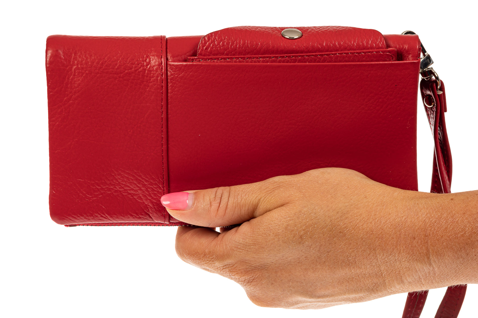 На фото 3 - Женский кошелек из натуральной итальянской кожи, цвет красный