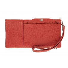 На фото 1 - Женский кошелек из натуральной итальянской кожи, цвет рыже-красный