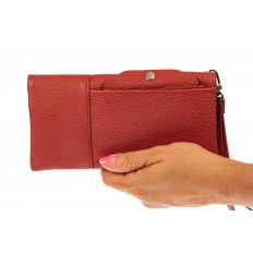 На фото 3 - Женский кошелек из натуральной итальянской кожи, цвет рыже-красный