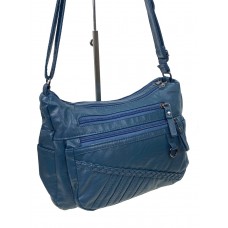На фото 1 - Женская сумка из искусственной кожи, цвет голубой