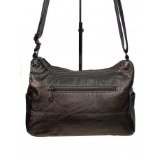 На фото 2 - Женская сумка из искусственной кожи, цвет бронза