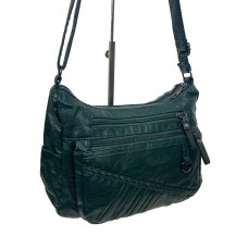 На фото 1 - Женская сумка из искусственной кожи, цвет зеленый 