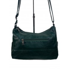 На фото 2 - Женская сумка из искусственной кожи, цвет зеленый 