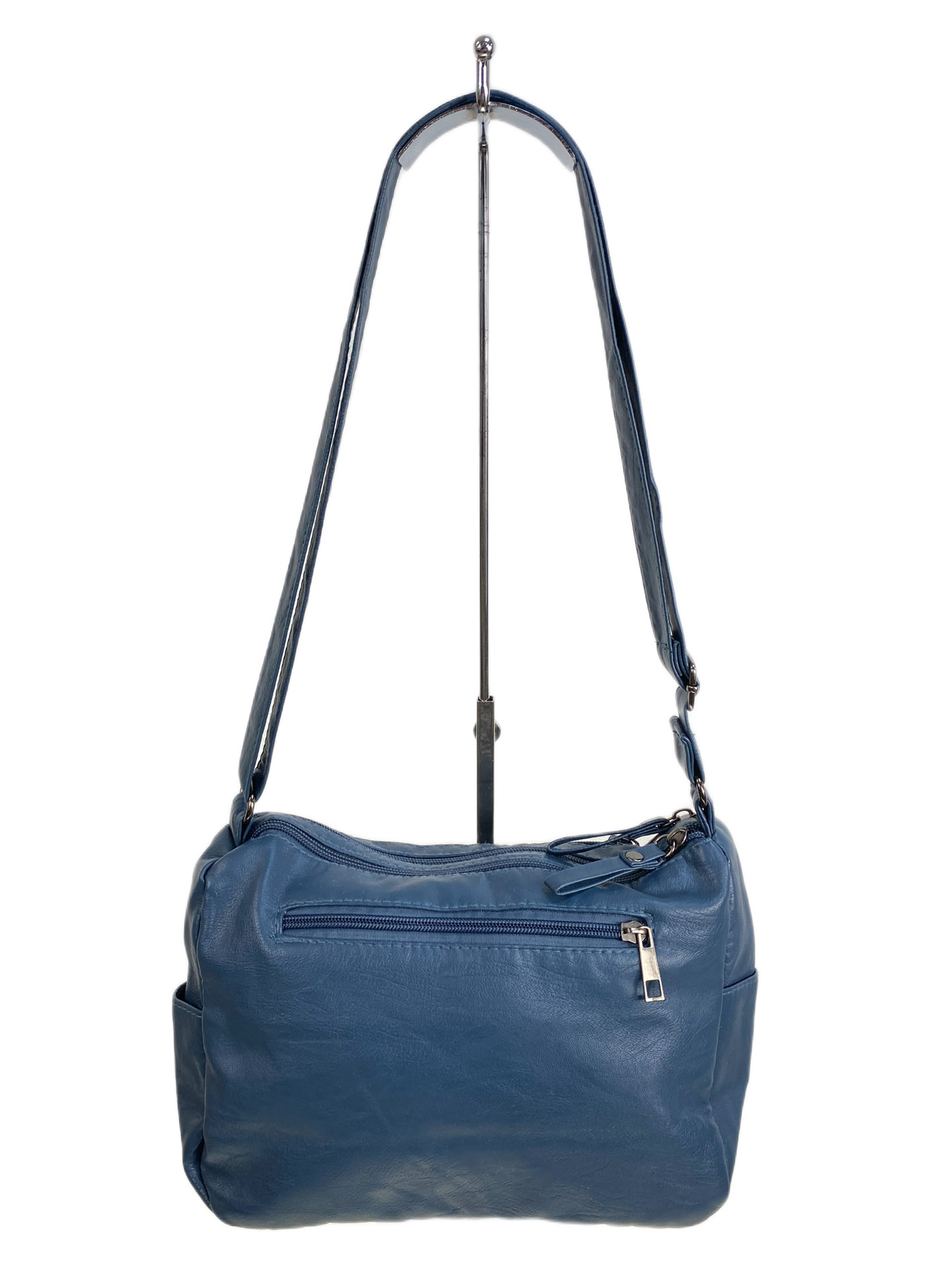 На фото 2 - Женская сумка из искусственной кожи, цвет  синий