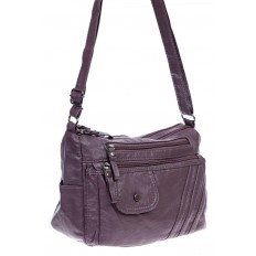 На фото 2 - Женская сумка из искусственной кожи, цвет фиолетовый