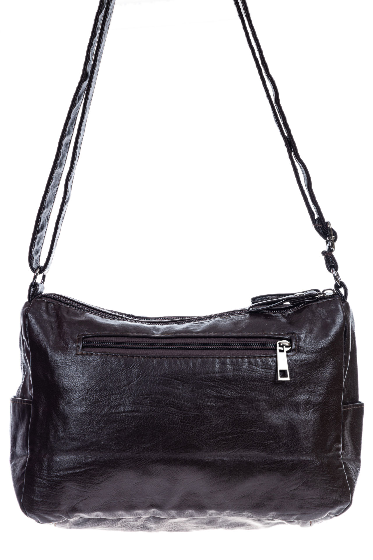 На фото 3 - Женская сумка из искусственной кожи, цвет шоколад