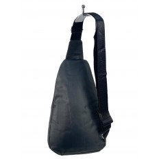 На фото 2 - Мужская сумка-слинг из текстиля, цвет серый