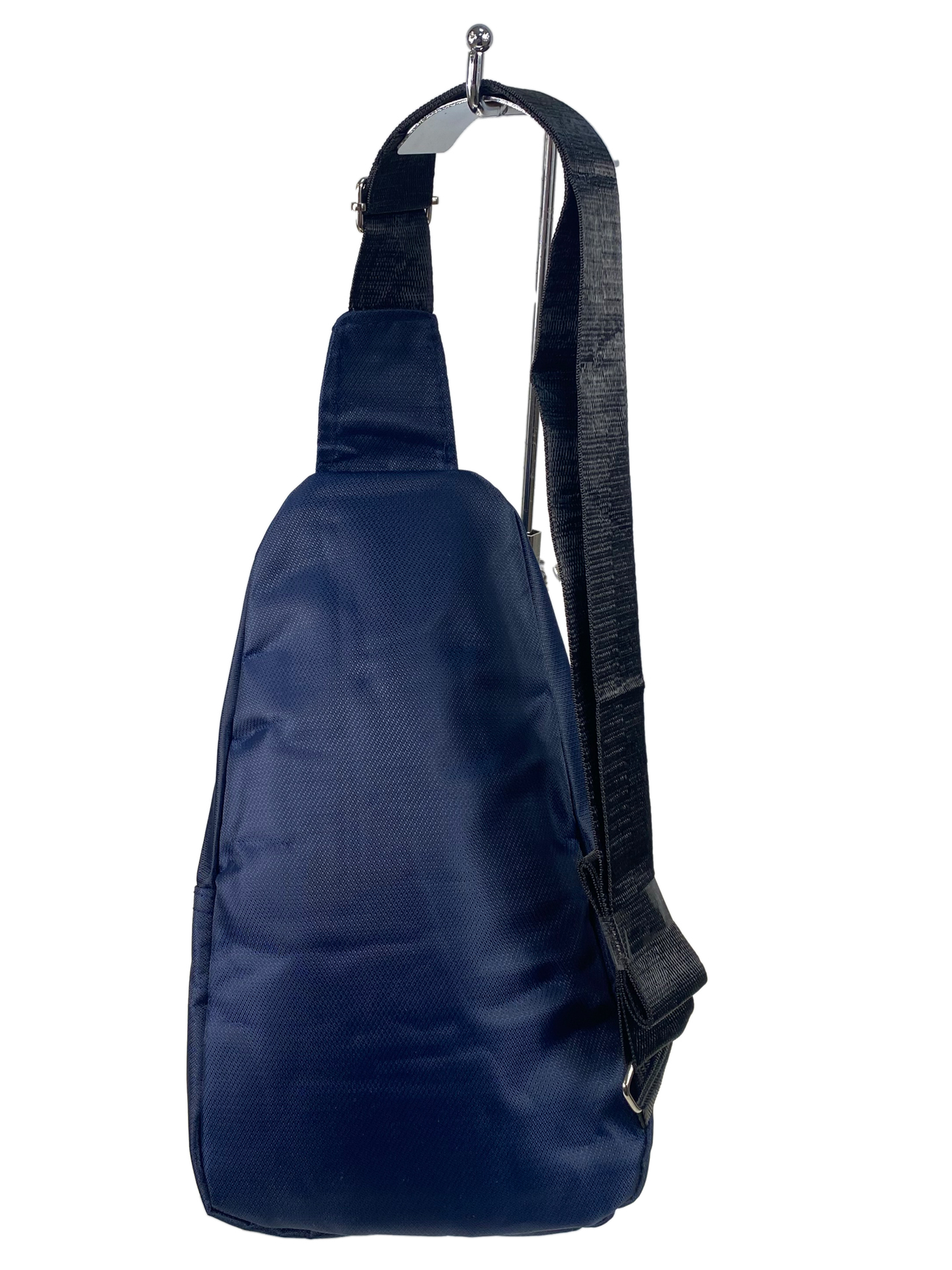 На фото 2 - Мужская сумка-слинг из текстиля, цвет синий