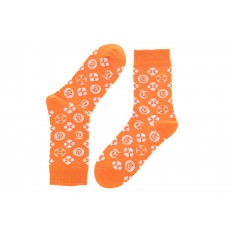 На фото 2 - Носки с иконками, оранжевые