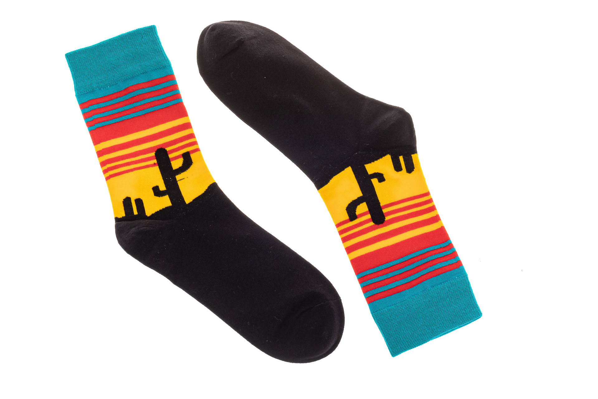 На фото 2 - Женские носки с принтом Мексика, основной цвет черный