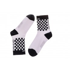 На фото 2 - Недорогие женские носки с принтом шашечки, основной цвет черно-белый