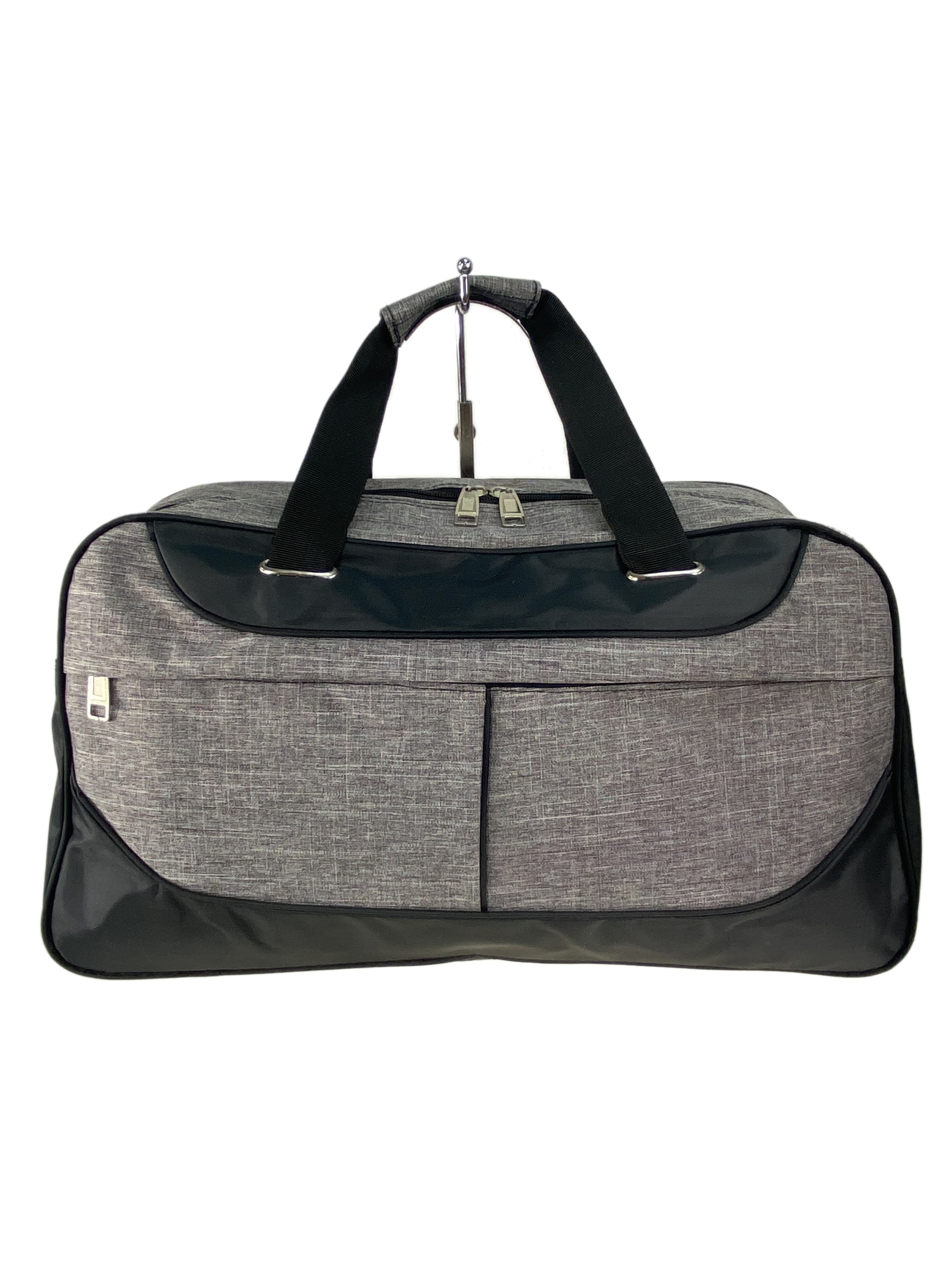 На фото 2 - Дорожная сумка из текстиля , цвет серый