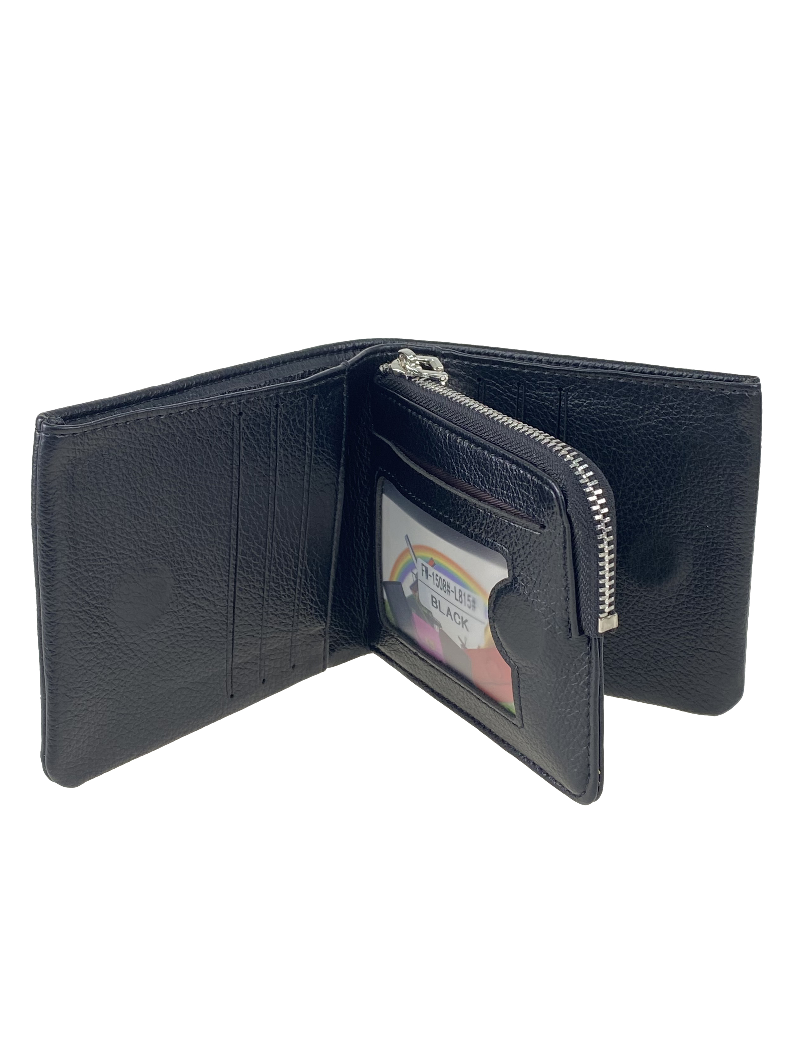 На фото 2 - Небольшой женский кошелёк из мягкой искусственной кожи, цвет черный