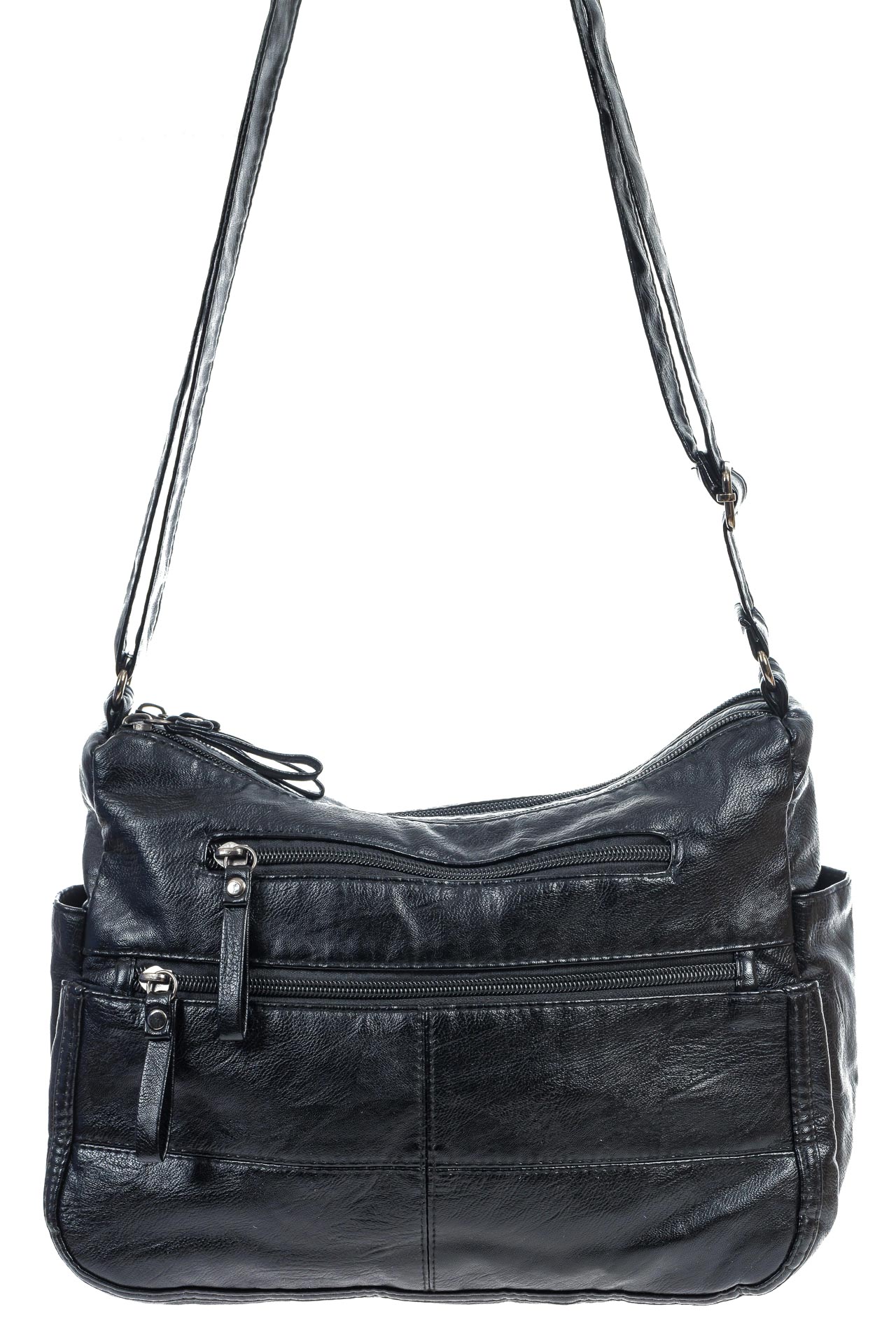 На фото 1 -  Женская классическая сумка из искусственной кожи, цвет черный