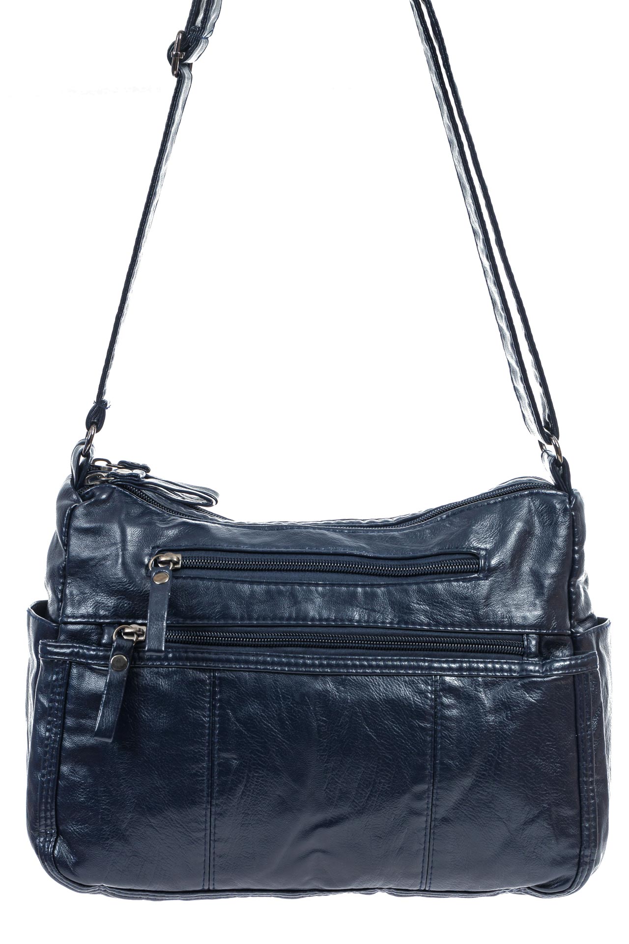 На фото 1 -  Женская классическая сумка из искусственной кожи, цвет синий