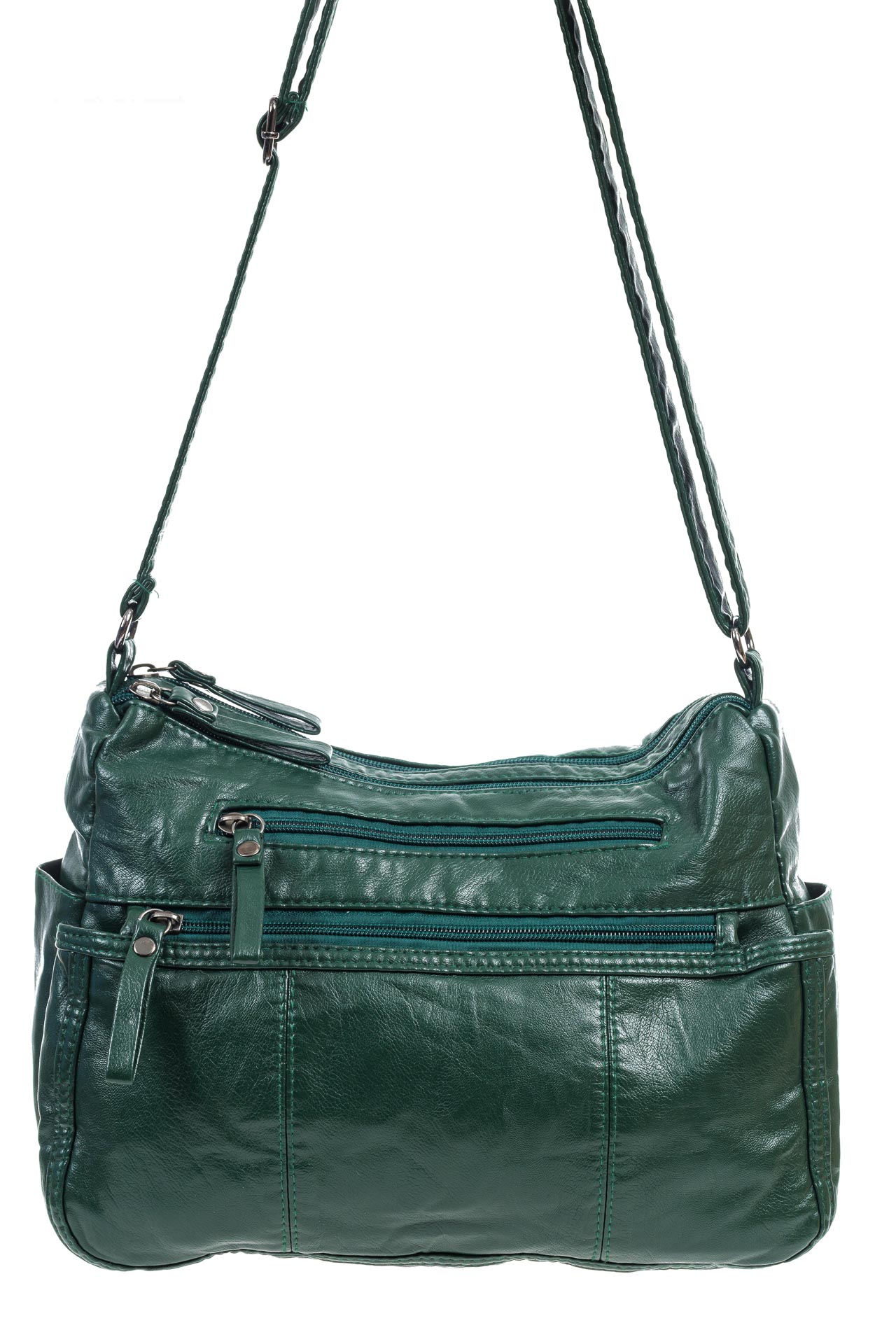 На фото 1 -  Женская классическая сумка из искусственной кожи, цвет зеленый