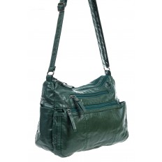 На фото 3 -  Женская классическая сумка из искусственной кожи, цвет зеленый