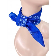 На фото 1 - Легкий платок-бандана, цвет ярко синий 
