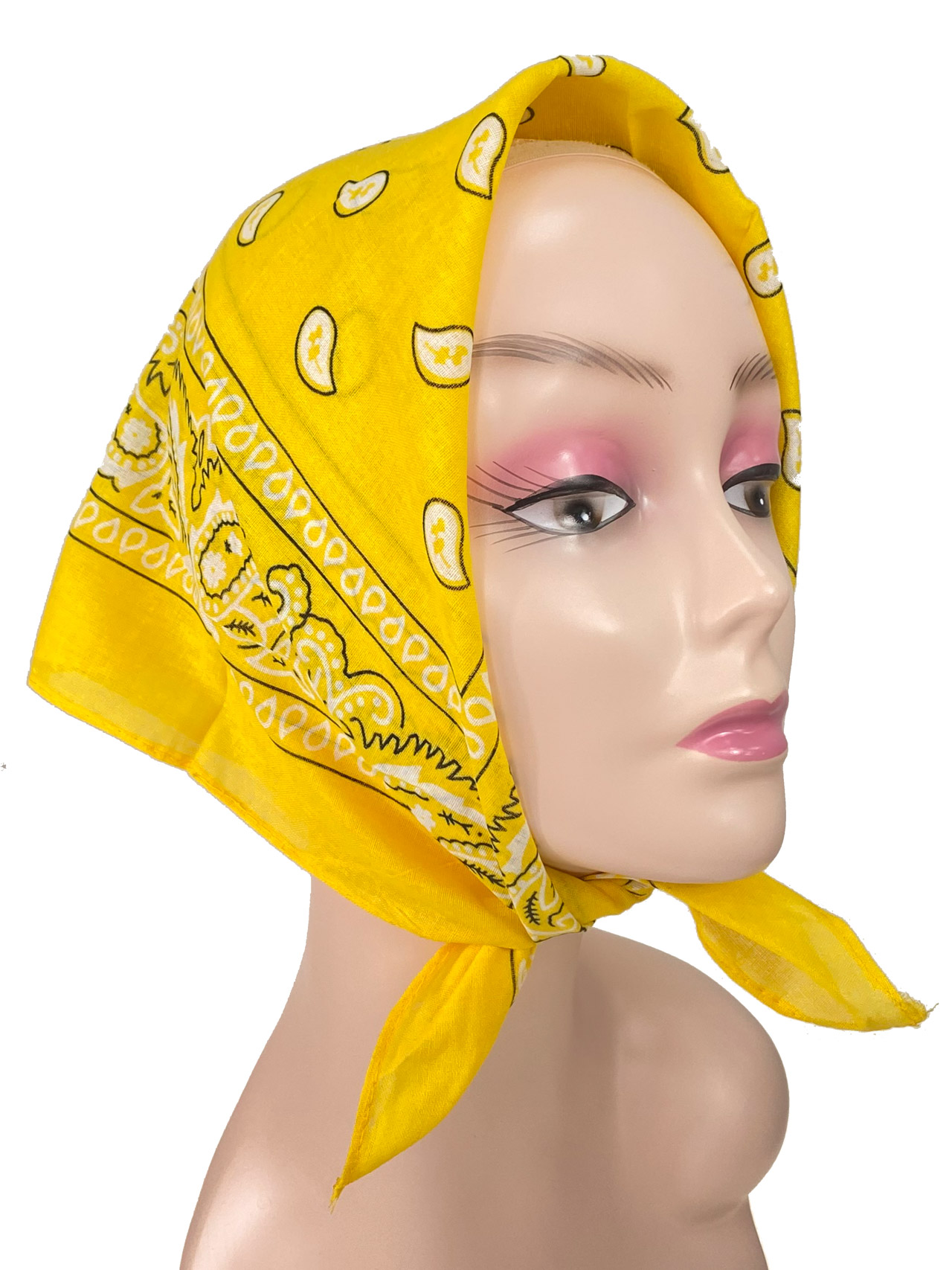 На фото 1 - Легкий платок-бандана, цвет желтый