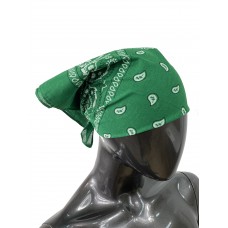 На фото 1 - Легкий платок-бандана, цвет зеленый