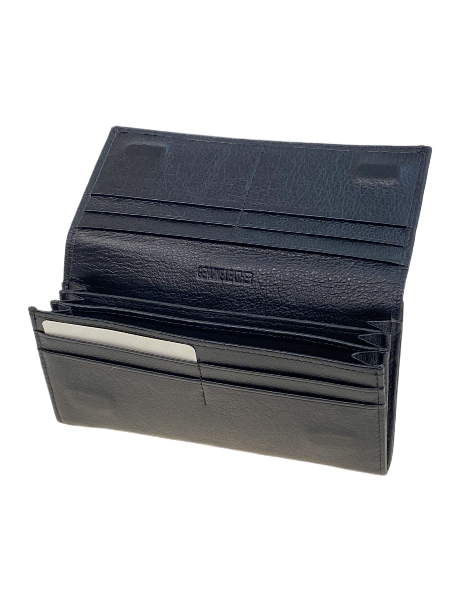 На фото 2 -  Женское портмоне из натуральной кожи, цвет черный