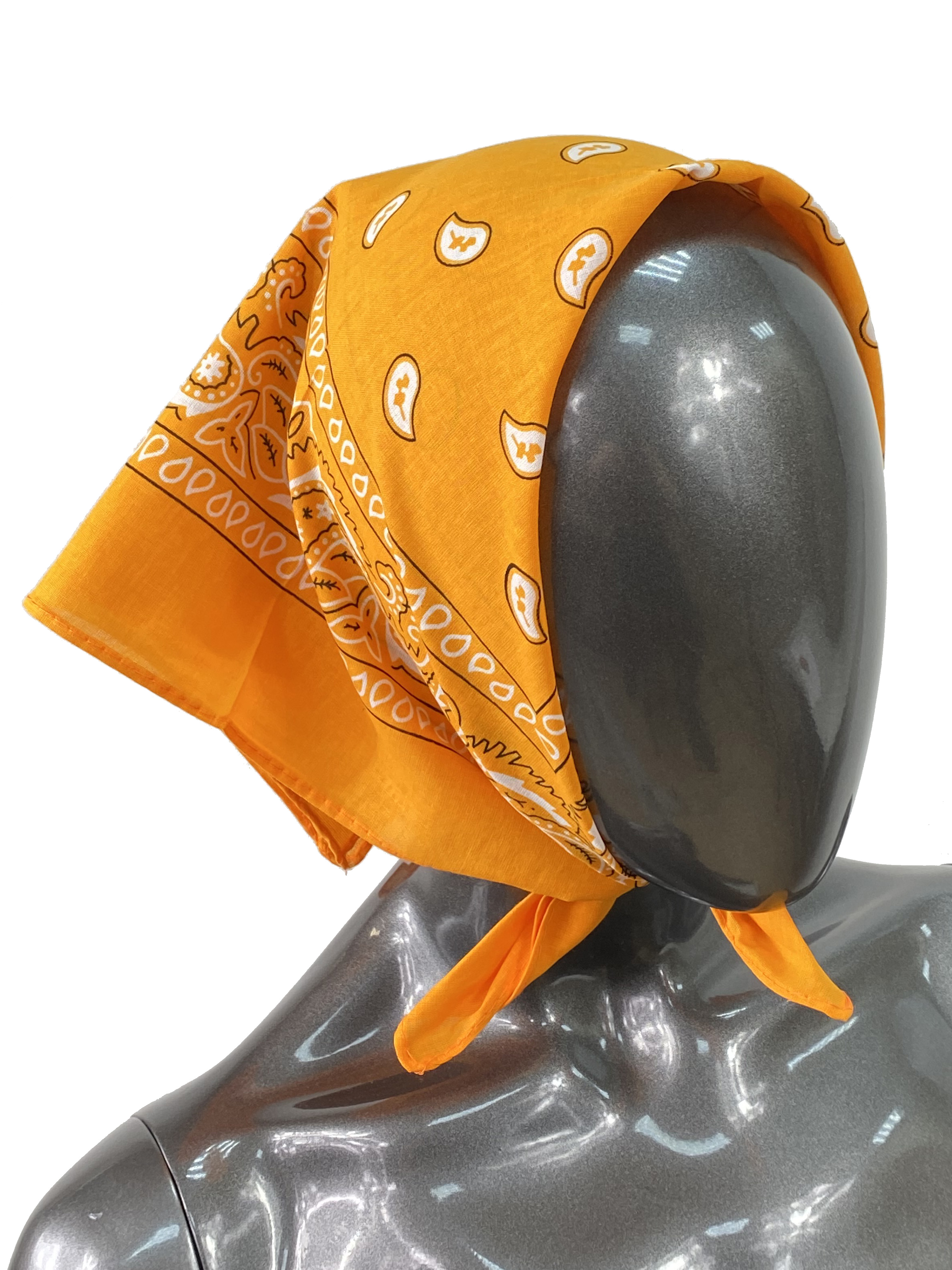 На фото 1 - Легкий платок-бандана, цвет оранжевый