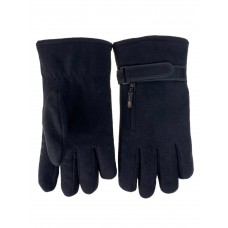 На фото 1 - Утеплённые мужские перчатки цвет черный