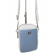 На фото 1 - Женская сумка из искусственной кожи, цвет белый/голубой