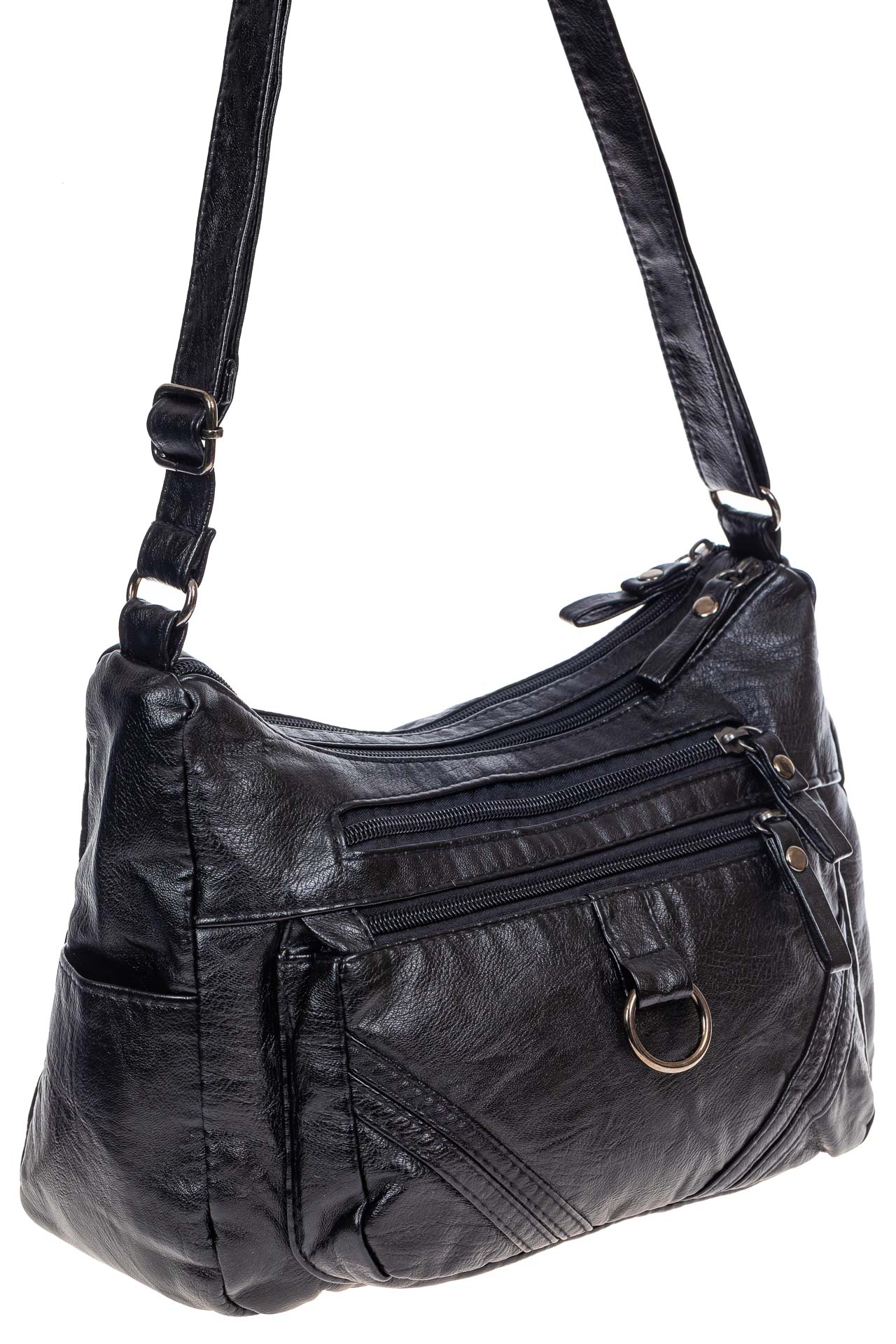 На фото 1 -  Женская классическая сумка из искусственной кожи, цвет чёрный