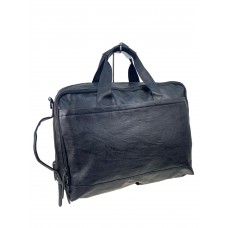 На фото 1 - Мужская сумка - рюкзак из искусственной кожи, цвет черный 