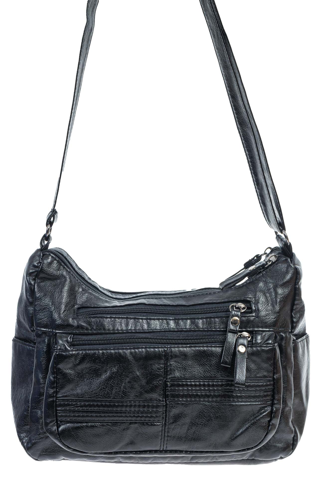 На фото 1 -  Женская классическая сумка из искусственной кожи, цвет черный 